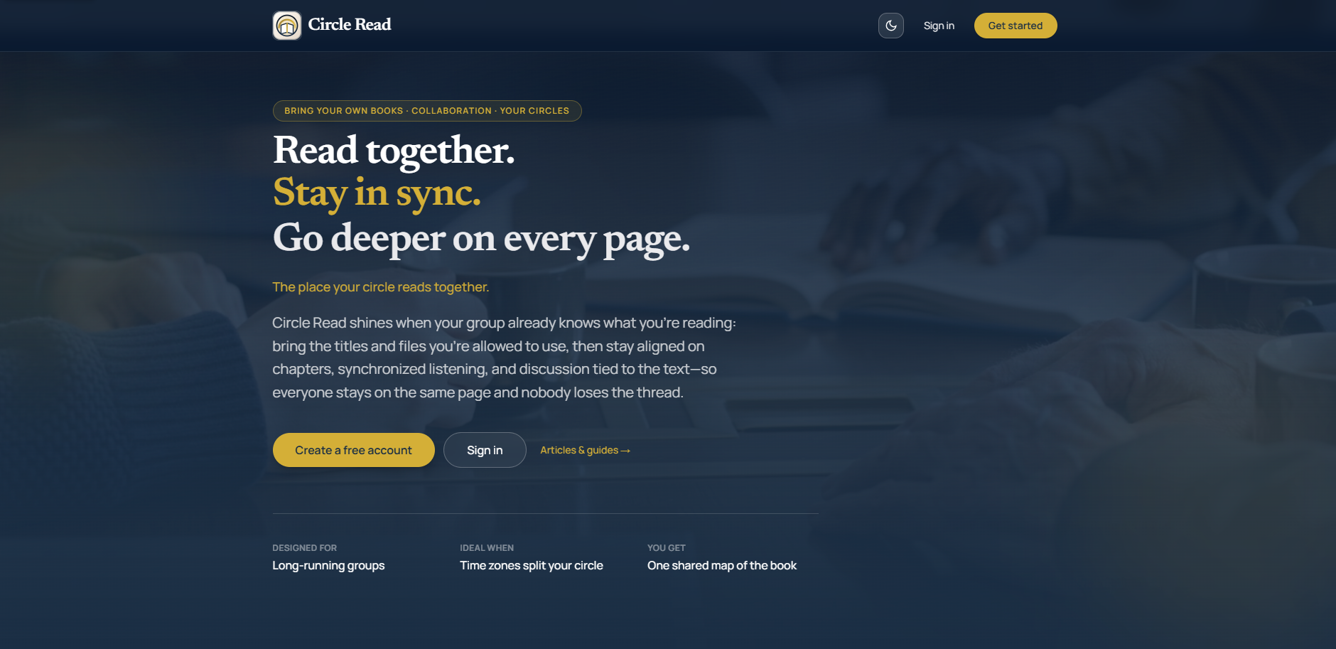 Circle Read homepage