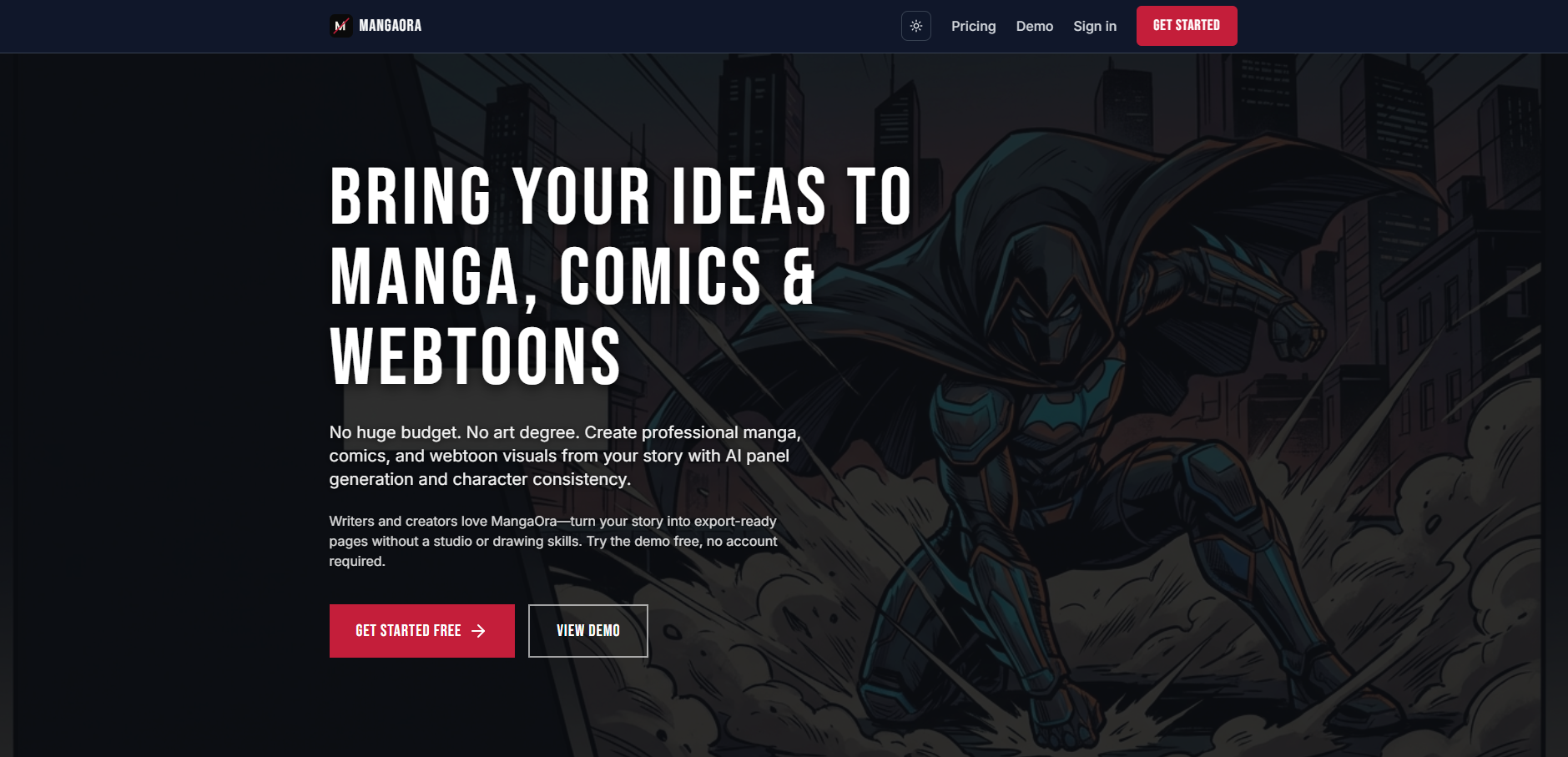 MangaOra homepage
